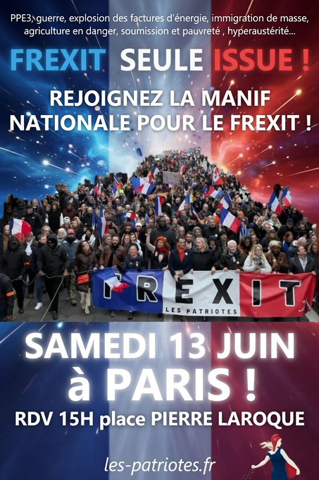 jmpapy127's tweet photo. POUR SAUVER CE QUI RESTE DE LA FRANCE ✝️
#LesPatriotes✊
SUR TOUS LES FRONTS
#ParrainageCitoyens👍
#Frexit🫶
#StopDSA🫷
#SoutienAuxAgriculteurs🤝
#Libertedexpression👌
#LibertéVaccinale👏
#UnionDesSouverainistes💪
#AgirPourLaPaix✌️
#BrisonsNosChaines🥰
#CourageOnLesAura👊 https://t.co/ZGoCRyOufk