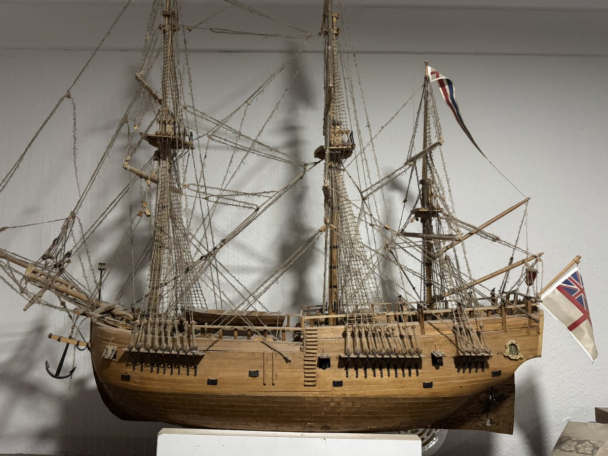 got_tuck's tweet photo. @CaptMylo The Endeavour 

Need to find a way to dust her off. Rigging is extremely fragile https://t.co/Q7cErotesE