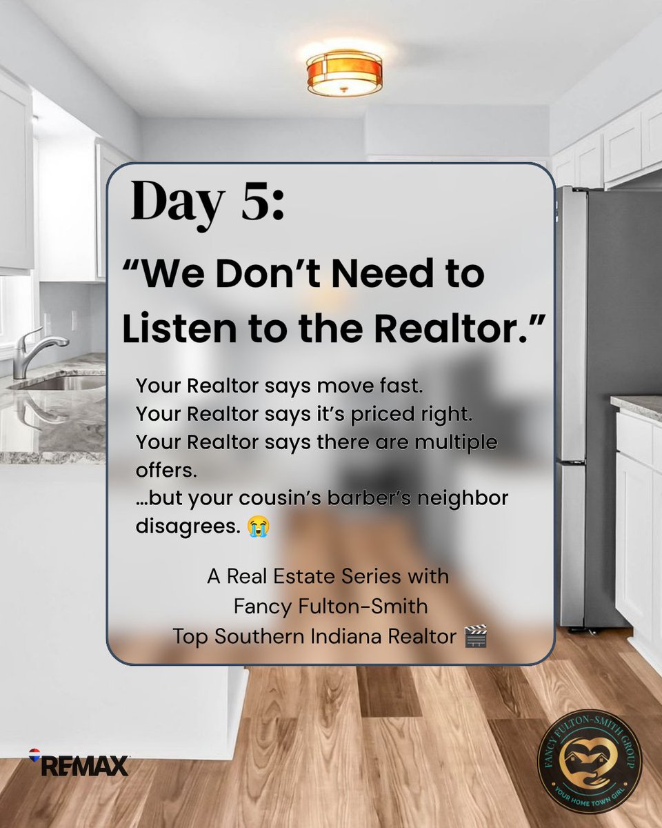 fancyfulton's tweet photo. 🎬 DAY 5 of How to Lose a House in 10 Days 😂📋

Today’s episode:
Ignoring your Realtor’s advice. 😭

#FancySellsHomes #YourHomeTownGirl #SouthernIndianaRealEstate #JeffersonvilleINHomesForSale https://t.co/iqQX3EMf1G
