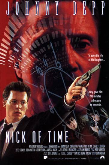 GRCinemaTicket's tweet photo. Nick Of Time (1995) is a fast and furious 90 minute movie from John Badham that doesn’t waste a second, add in Depp and Walken and you have another underrated tight, suspense thriller that delivers the goods!! https://t.co/ebaSxuSu0D