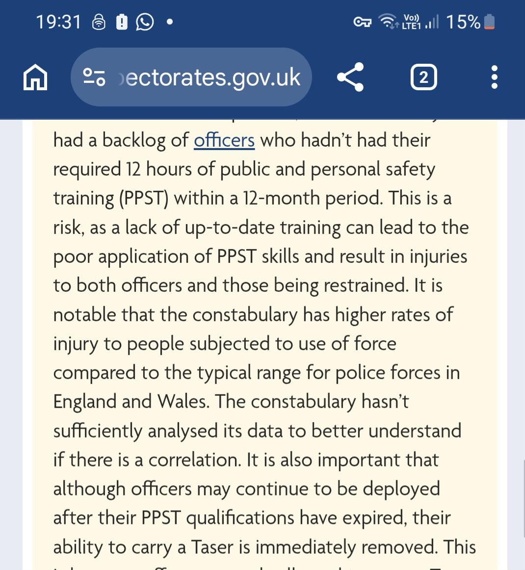 RHilton77's tweet photo. Even without two tier, @HantsPolice negligence seems off the scale. 
- higher rate of injury to those being restrained compared to other forces
- insufficient analysis of why
- a backlog of officers have not fully completed public safety training
- due to insufficient capacity https://t.co/Bu6ZGHR3Vj