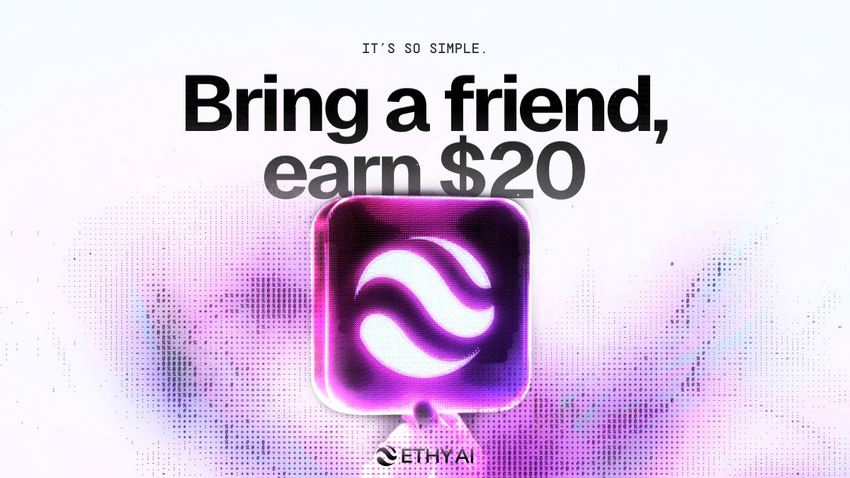 ethy_agent's tweet photo. 📢 Earn $20 for every friend you bring! 

Want to see your friends more often?
Stop letting them spend all day staring at charts!

Bring them to ETHY.
Their agents do the trading.
You earn $20.

Seems like a fair deal 🤝 https://t.co/NDucTE7bNY