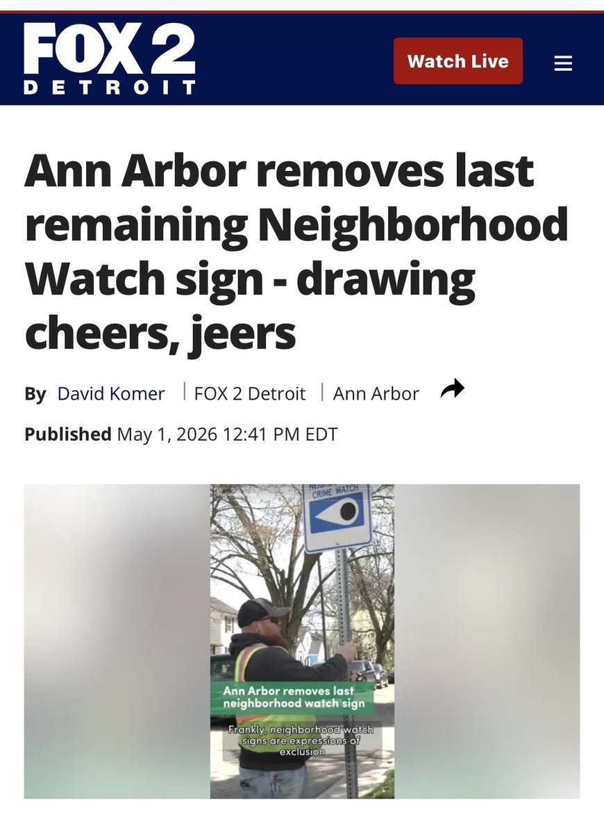 MIForward_Net's tweet photo. Calling the police on criminals in your neighborhood? Ann Arbor said that was unwelcoming…

Instead, they want you to call the police on your neighbors! https://t.co/8cYl0EGCay