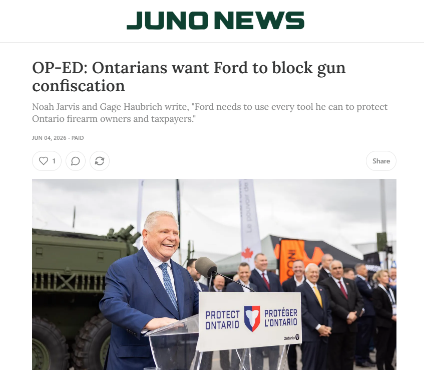 haubrich_g's tweet photo. The police say it won’t work. Polling shows that Ontarians don’t want it. Taxpayers can’t afford it. 

Ford needs to act now and pass legislation to block Ottawa’s failed gun grab.

With @noahrjarvis https://t.co/gG7tSxToaI