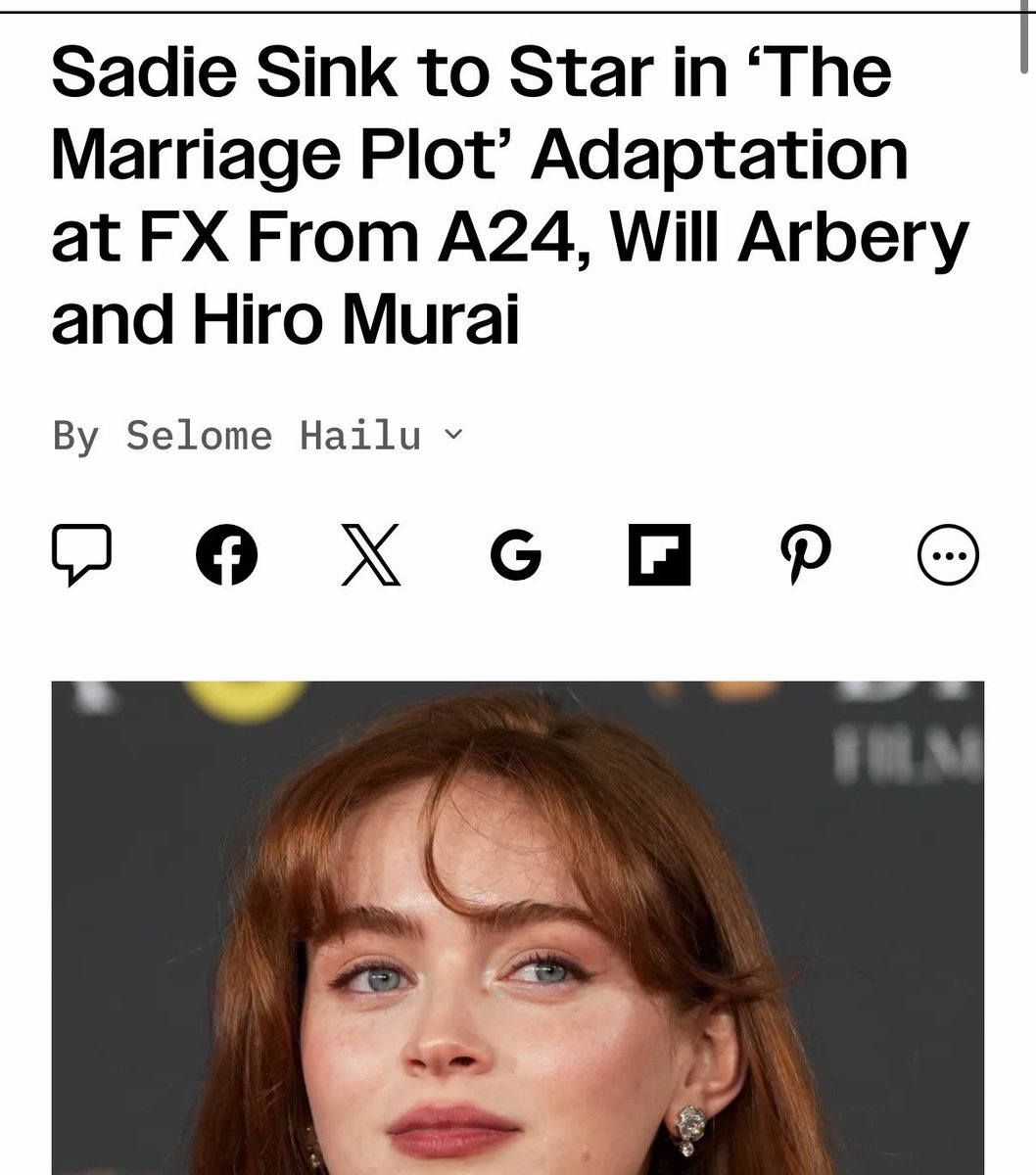 softiealiaa's tweet photo. SADIE SINK IN A LOVE TRIANGLE DRAMA FINALLY 😭 A ROMANTIC DRAMA OMG YES!!!!! she is gonna star in a series based on THE MARRIAGE PLOT!!! https://t.co/XxhyFjjKPu