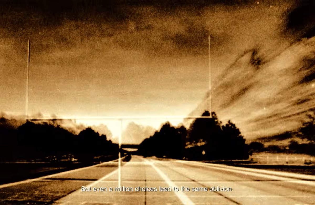 itsgintoki_'s tweet photo. I wonder if there was a moment on that foggy road where you drove through the million choices you will never make,where you'd have atleast seen the life you couldn't have. But even a million choices lead to the same oblivion.
Credits - @justinkaminuma https://t.co/BhZvL0KeE0