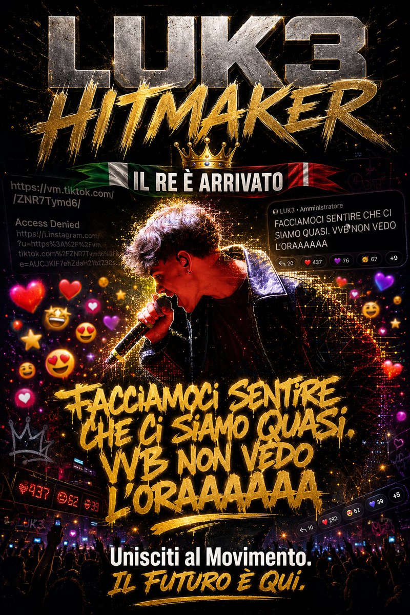 esauritanel2026's tweet photo. HITMAKER MELODRAMMATICA
🇮🇹 +🇪🇸
#Melodrammatica #Luk3 #Hitmaker #luk3 #luk3music #fanpage #perte #musicaitaliana https://t.co/EWYhLV5Zza