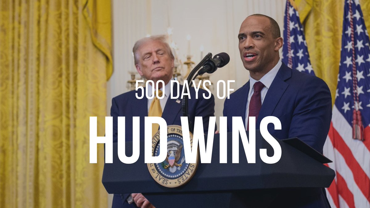 HUDgov's tweet photo. 500 days in and we are just getting started. 🇺🇸🏠 https://t.co/F31lvFwBG7