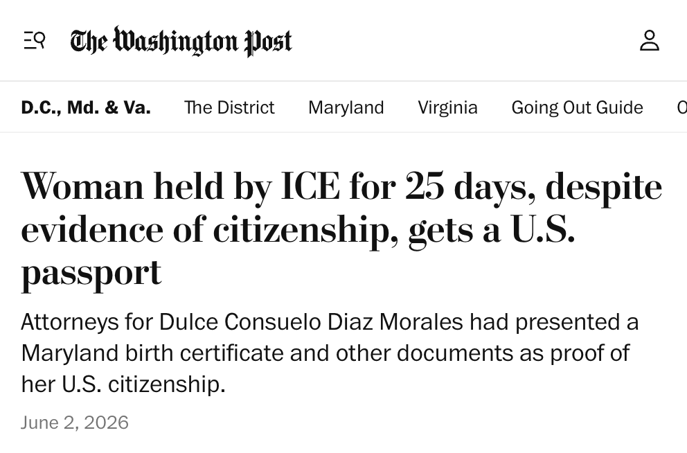 SenCortezMasto's tweet photo. Dulce Consuelo Diaz Morales is an American citizen who was born in the United States. She presented proof to the ICE agents who detained her, but they ignored her and held her for nearly a month.

Republicans want to move ahead with $70 billion of ICE and Border Patrol funding today with no guardrails to protect against the detention of U.S. citizens like Dulce. That’s unacceptable to me.
