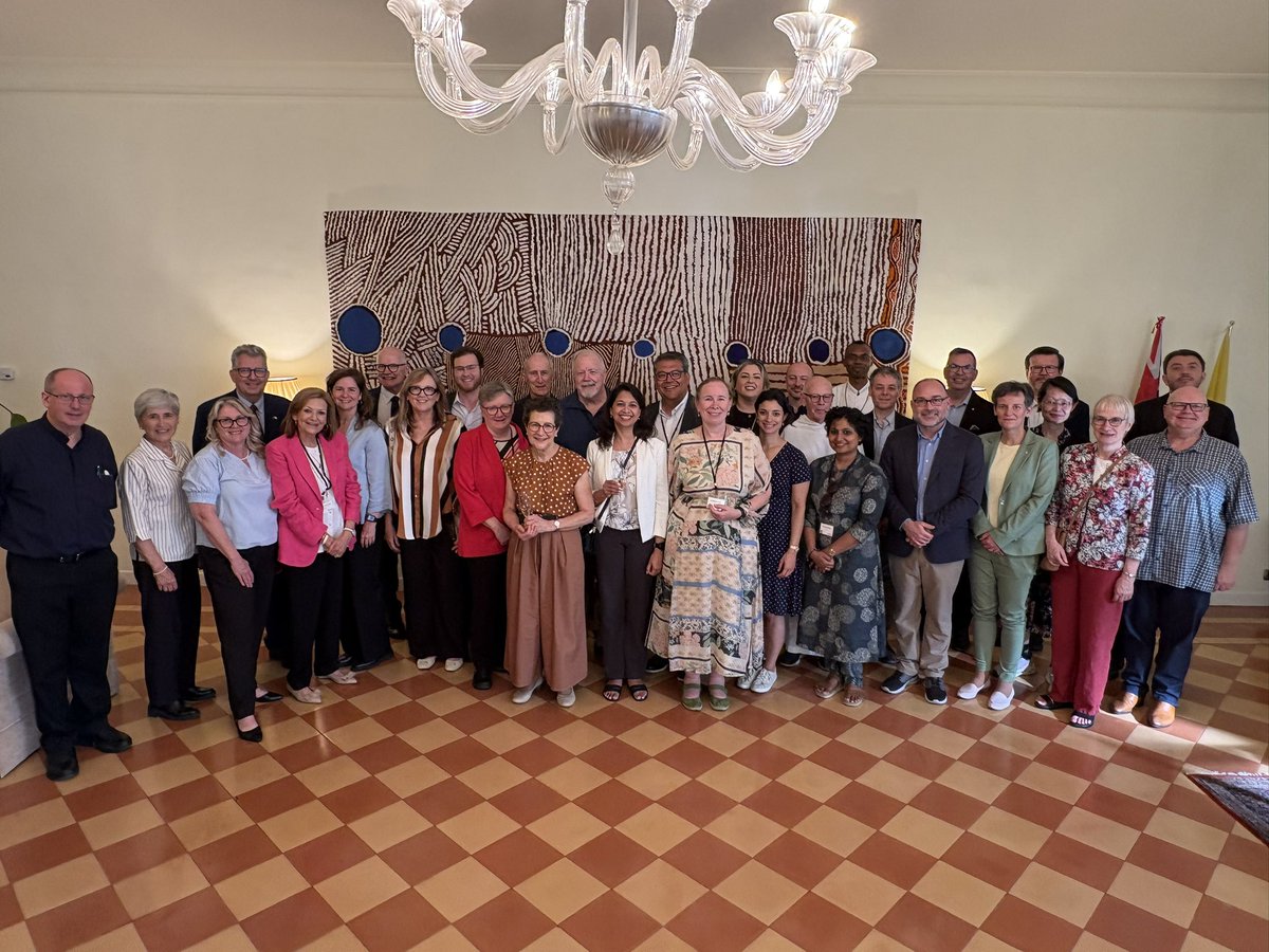 AusAmbHolySee's tweet photo. It was a pleasure to host the delegates of the International Symposium on Inclusive Governance in a Synodal Church, which is taking place at the @ACUmedia Rome Campus this week. We had some highly insightful conversations on the work of building a more participative Church. https://t.co/BuXR3qU01B