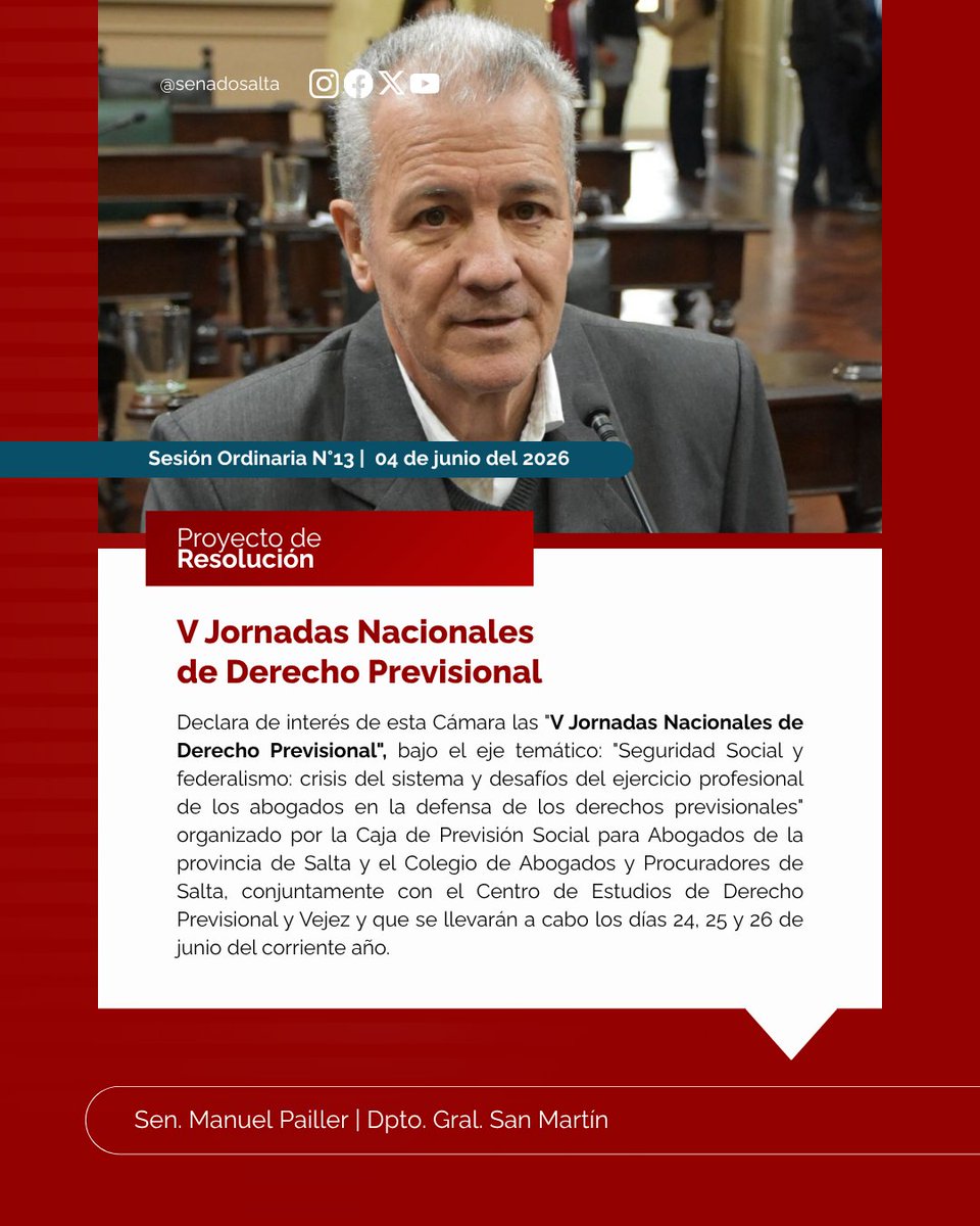 SenadoSalta's tweet photo. 🏛️ | #EnSesión
✅ | Proyecto de Resolución https://t.co/UYZtZ6Mvnk