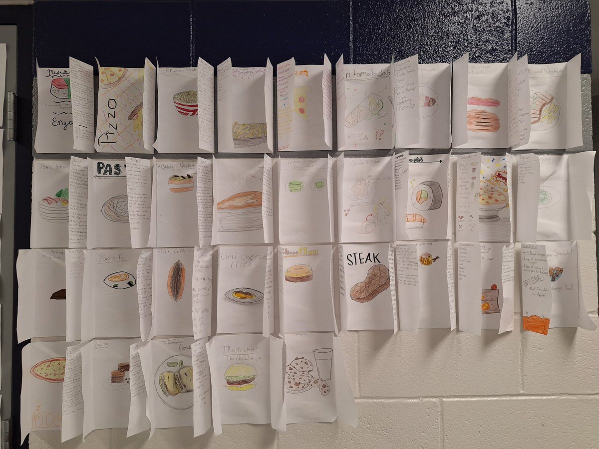 FSmith_AMS's tweet photo. Yummy recipes from my Journalism students 😋 Which one do you want to try? 🍕🥩🍲🍣 #TeamSISD #ALLIN @WalterEClarkeMS @FJordan_CMS https://t.co/0BWOyXPIRT