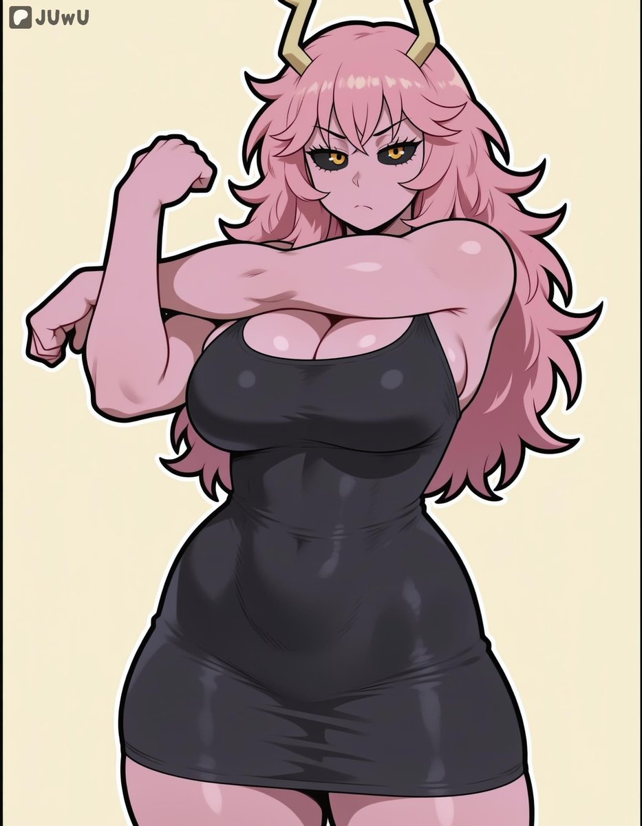 succmebus's tweet photo. Mina Ashido 
time skip black dress
my hero academia https://t.co/ajqgCMDu5S