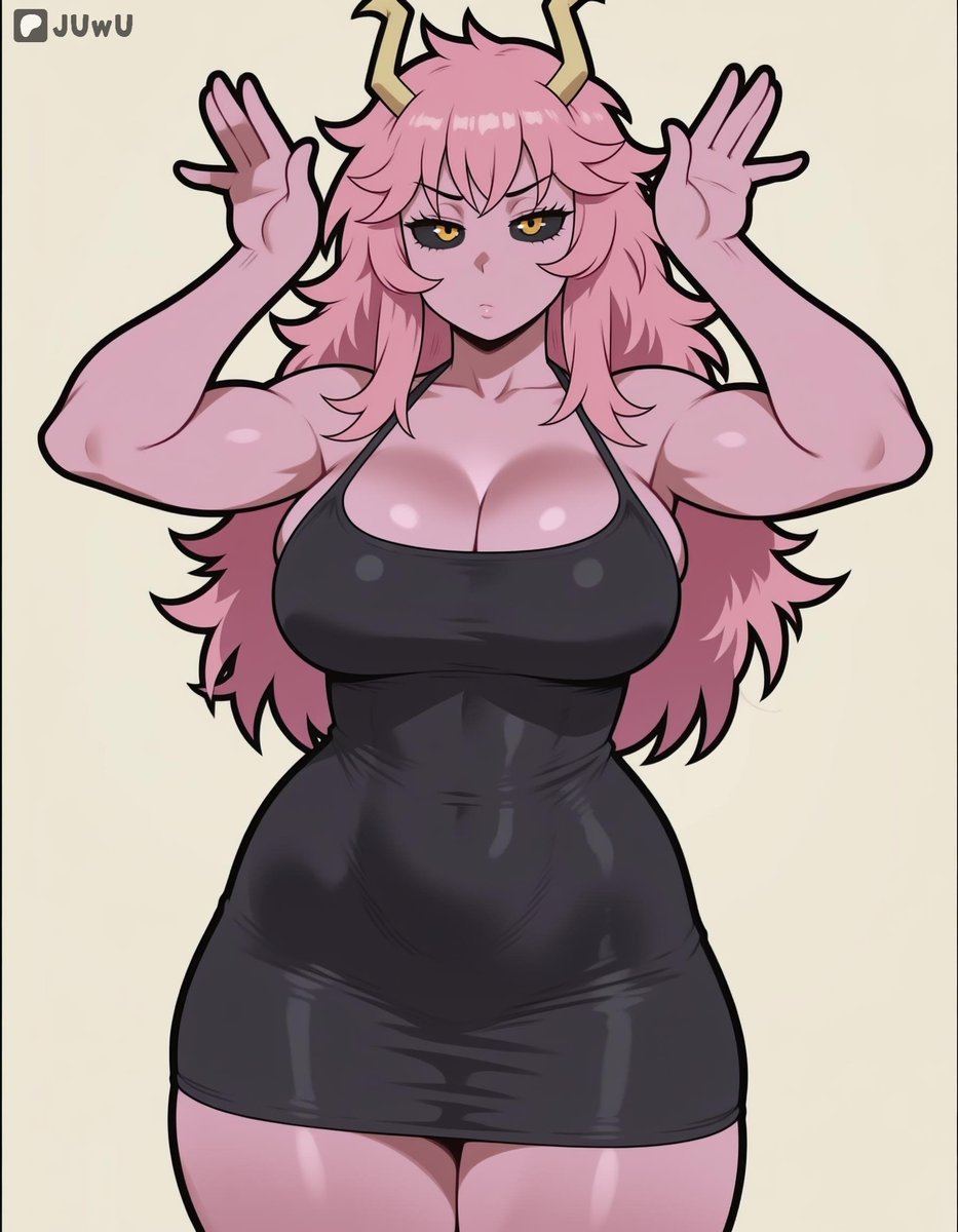juwusus's tweet photo. Mina Ashido 
time skip black dress https://t.co/iHQ4B7jmH6