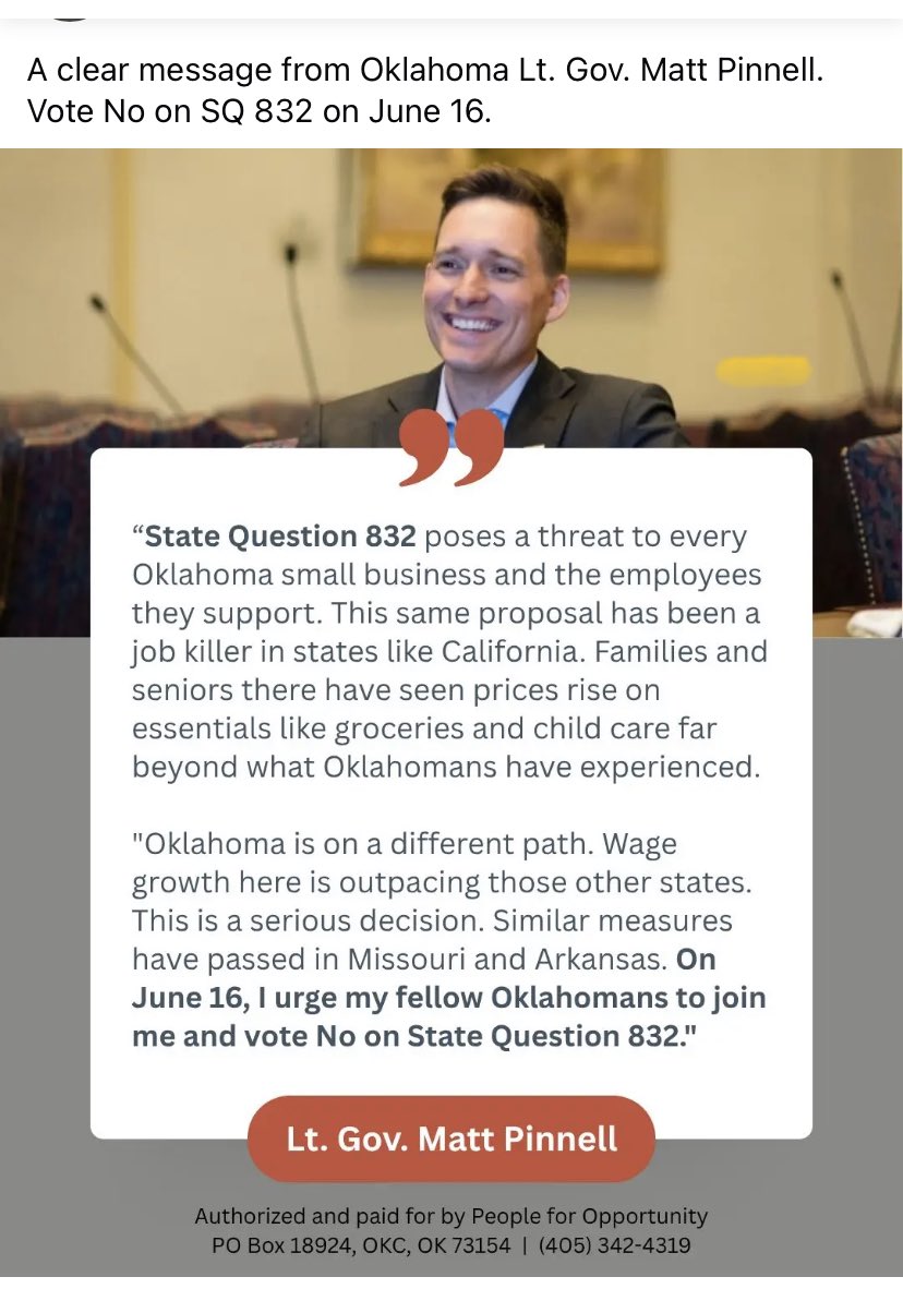 DeeDobson139512's tweet photo. Oklahoma
VOTE NO on SQ832 June 16th https://t.co/VDcPVuisdM