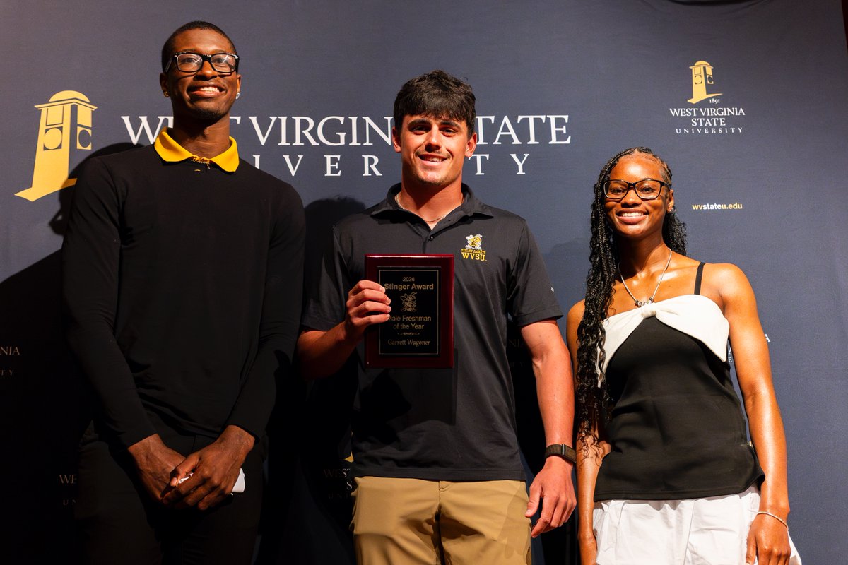wvsuathletics's tweet photo. ๐| The 2026 Male Freshman of the Year goes to Garrett Wagoner! Wagoner hit .286 on the year, with 3 HRs, 10 2Bs, 1 3B, and stole 13 bases. Wagoner also earned Mountain East Conference Commissioner's Honor Roll for his work in the classroom.
#GoState #StingerAwards https://t.co/yqR1XLkbjY
