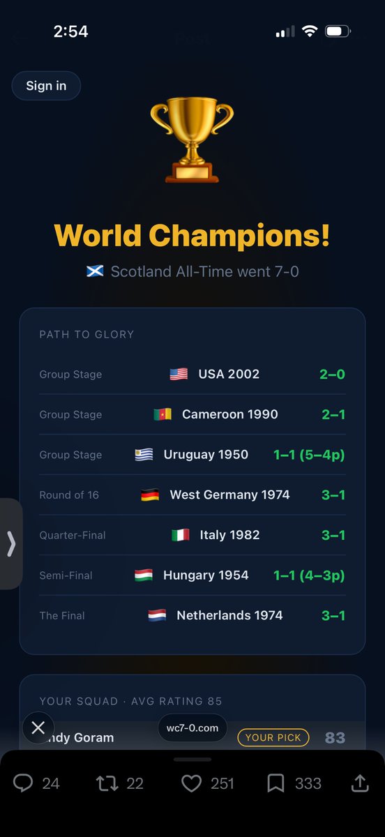 Danrunfast's tweet photo. https://t.co/YOZsD9xTWg - Scotland wins the World Cup! https://t.co/isBxH10VbP