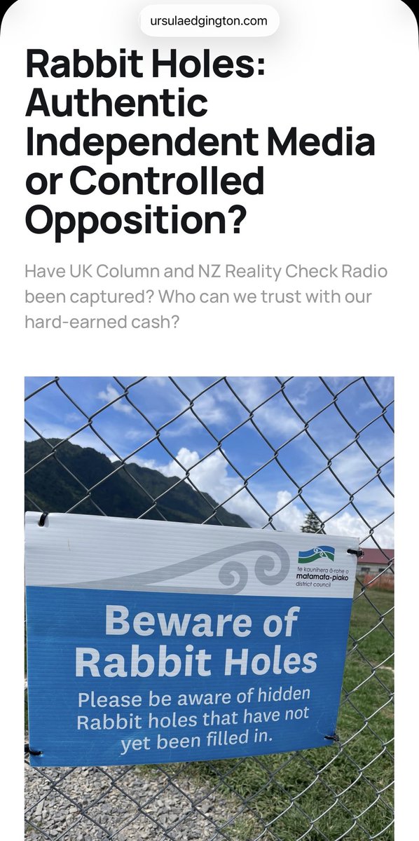 DebiEvansMatron's tweet photo. Who can you trust? #RabbitHoles
Only YOU can decide. #Discern #DueDiligence
Great article food for thought π§
https://t.co/nxGLtkPjKV https://t.co/HqL4hRb21O
