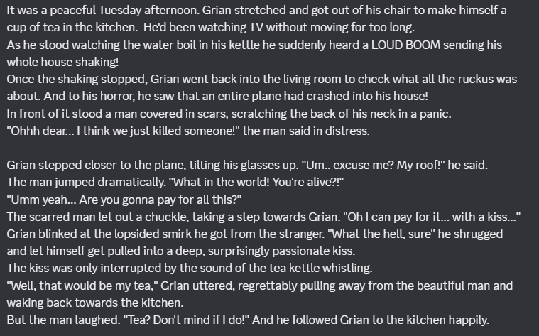 veewies's tweet photo. // trafficshipping hermitshipping

who wants to read a fic i wrote about GTWS crashing a plane into Grian Minecraft's house https://t.co/sVUAoLHke5