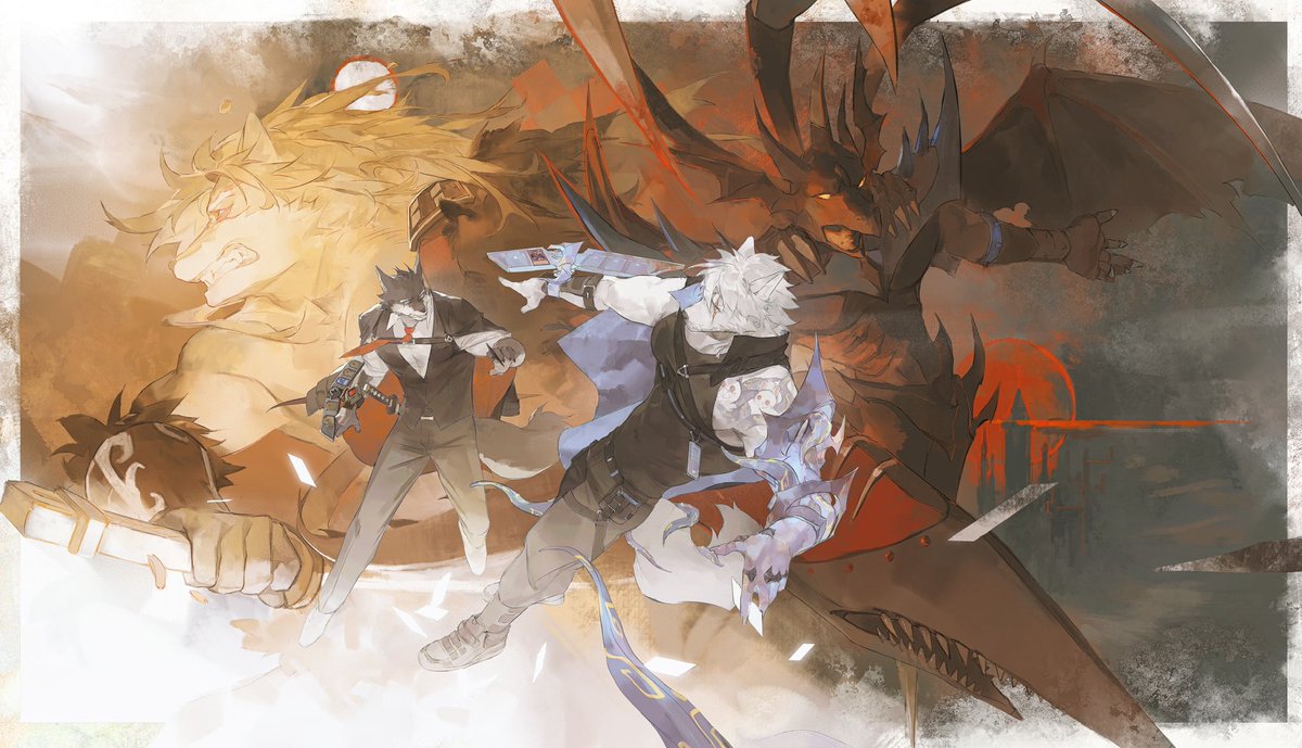 Rengetsu_Klau's tweet photo. Duel! @DragonsMint 

🎨：@dyl_sad24h 
#furry #yugioh #wallpaper https://t.co/aW7JDRWiv8