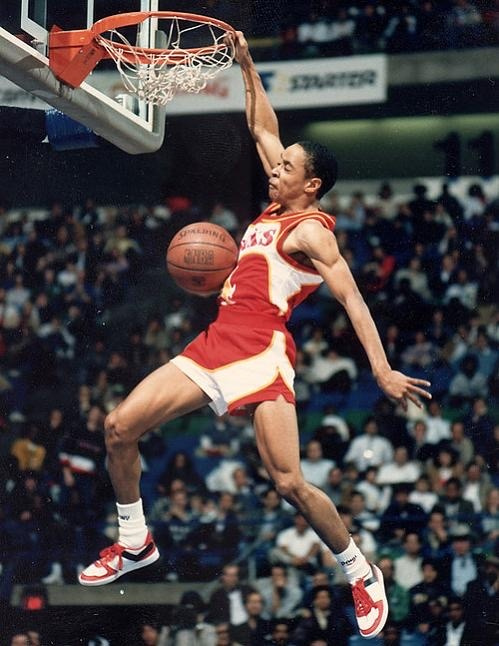 BBallNowandThen's tweet photo. Spudd Webb throwing it down https://t.co/J3pFV87mJ1