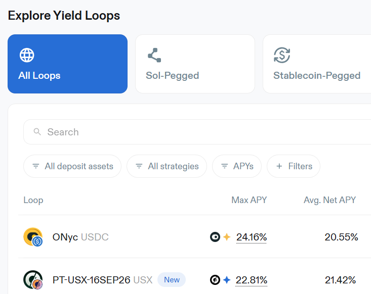 phtevenstrong's tweet photo. EVM land does seem to be on fire now, but at least @solana is doing quite alright with @ExponentFinance and @solsticefi.

Solstice, despite crypto being remarkably down, has maintained its good valuation excellently so far.

And its Exponent PTs are loopable against negative borrow costs at the moment on @kamino but also loopable on @Loopscale.

4.51% PT Yield at a -.89% borrow cost and 5x leverage...
= 26.11% Net APR with fixed collateral yield

BUT ALSO, I recently learned that if you simulate deposits into @ExponentFinance you can see what your APR would be at different concentrated liquidity ranges.

I know HYPE flipped SOL (at least for a day), but tbh, I've been surprised by how frequently Solana has been the go-to for stablecoin yields lately.

Note: Solstice points maxi and Exponent V2 ambassador