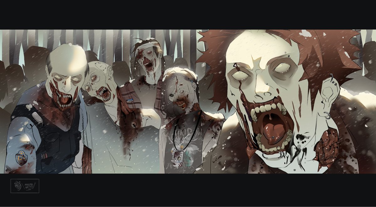 _moomooshi_'s tweet photo. 🧟Dead Air🎙️📻 Chap 14 
 | satosugu | 五夏 | 

“Another gust of wind blew through the field, and this seemed to spur the walkers on, because they snapped their teeth at the air, limbs twitching unnaturally as they took another staggering step forward..” https://t.co/iQ9LhmQ3cn