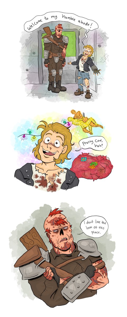 Smooth_Jimmy101's tweet photo. Redraw of an old comic for chapter 7 of My Radioactive Romance 😁

Look at the state of my boy! 😂😭
Wasteland knocks him down but he just bounces right back up.

https://t.co/doWQSiOhzU

#fallout #fallout3 #lonewanderer #charon #fanfiction https://t.co/2mWgXy03Gj
