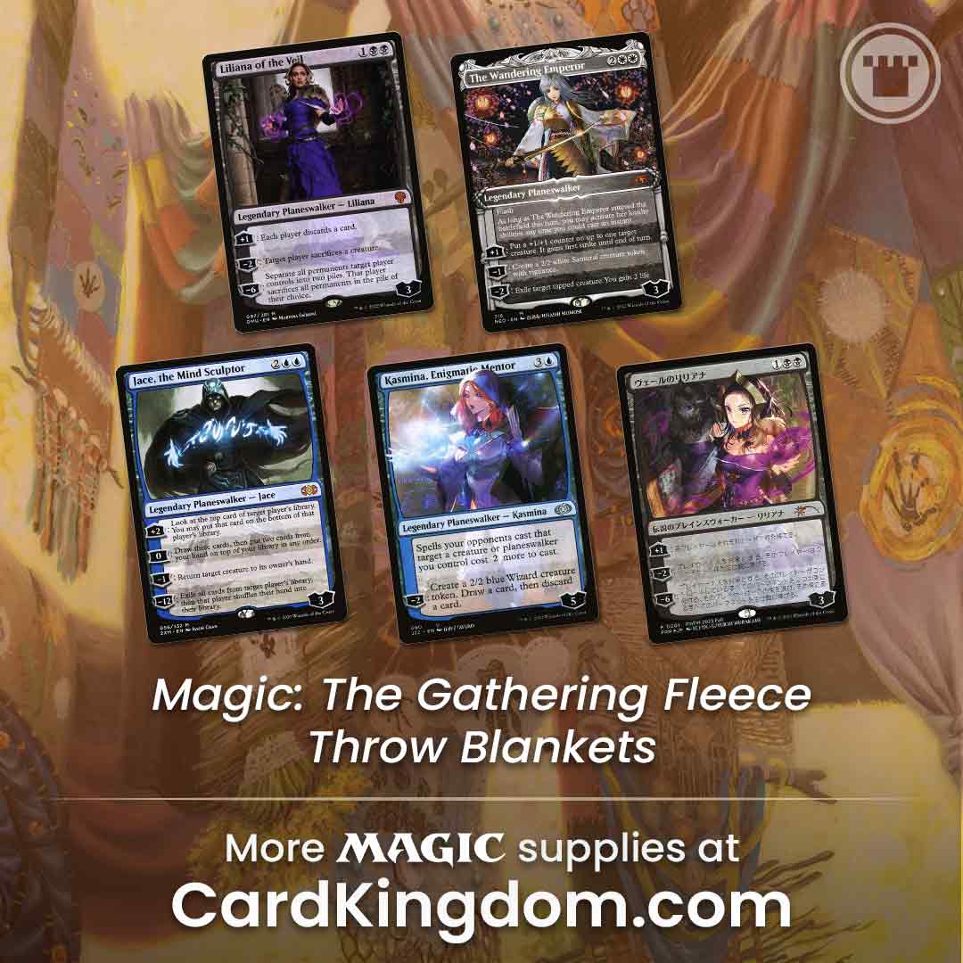 mtg card blanket Surreal Entertainment Magic: The Gathering Black Lotus Double-Sided Fleece Throw for Sofa, Bed Air Dry Magic: The Gathering Kasmina, Enigmatic