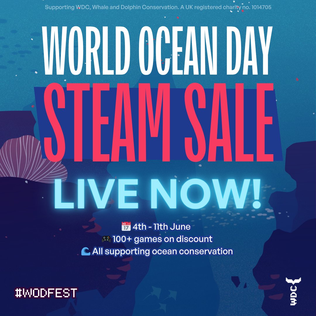 TateMultimedia's tweet photo. It’s time! The #WorldOceanDay Steam sale is LIVE! 🎮 Grab games from our portfolio &amp; 100+ others at huge discounts while supporting @whalesorg’s mission for safer seas. Don’t miss out!

👉 Buy now: https://t.co/V1fyUvDuWD

@GamesForWaves #WODFEST https://t.co/hKQaNtMhkn
