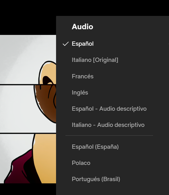 Erivlt's tweet photo. Pues, Netflix ha seguido los pasos de Crunchyroll y otras compañías. 

Ahora, el doblaje al español latino es el "español default" y el ibérico madrileño es el secundario https://t.co/5UrfX8plpj