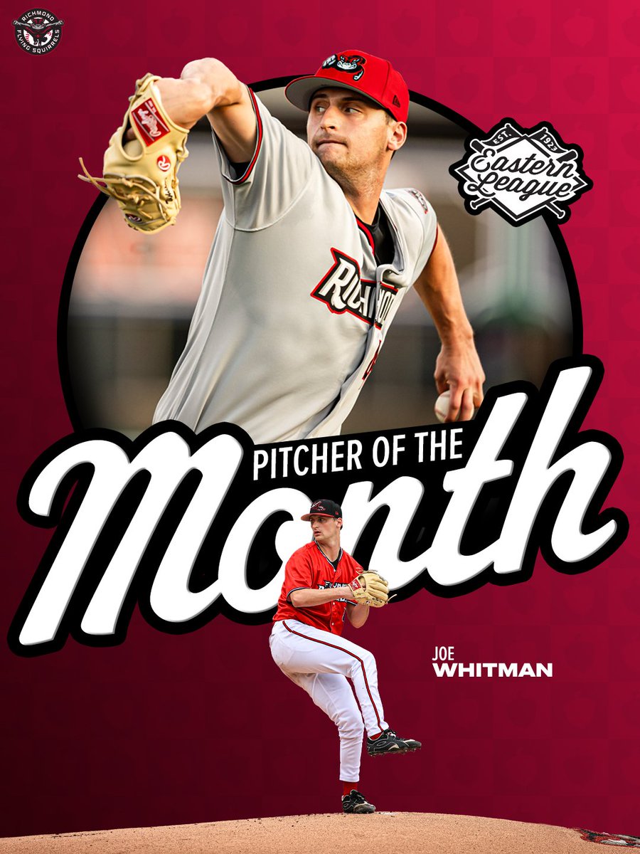 GoSquirrels's tweet photo. A lights-out May earns Joe Whitman the Eastern League Pitcher of the Month 🔥

Whitman hurled four consecutive scoreless starts and led the league in ERA in May before his promotion to Triple-A Sacramento. Congrats, Joe!

📰 https://t.co/wZiXfTNK4Z https://t.co/Rgw45wbyFh