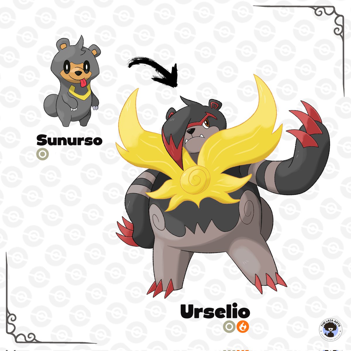 The_Laia's tweet photo. Heeey 🐻☀️

"They spend the day absorbing sunlight in their mane, which has earned them a reputation for being lazy, but don't mess with them, you might get hurt"

Available for adoption ✨ 

#fakemon #pokemon #art https://t.co/OgEMzZTFh1