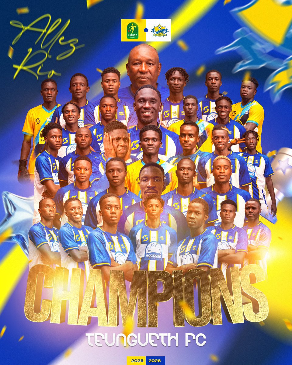 LSFP_sn's tweet photo. 📊⚽ Ligue 1 LONASE BET

🏆 Après une saison pleine de rebondissements et un suspense entretenu jusqu’au bout, Teungueth FC est sacré champion 2025-2026

🔥 Une consécration méritée au terme d’un parcours marqué par la régularité, le caractère et la détermination. Félicitations ! https://t.co/UugsJXjl68
