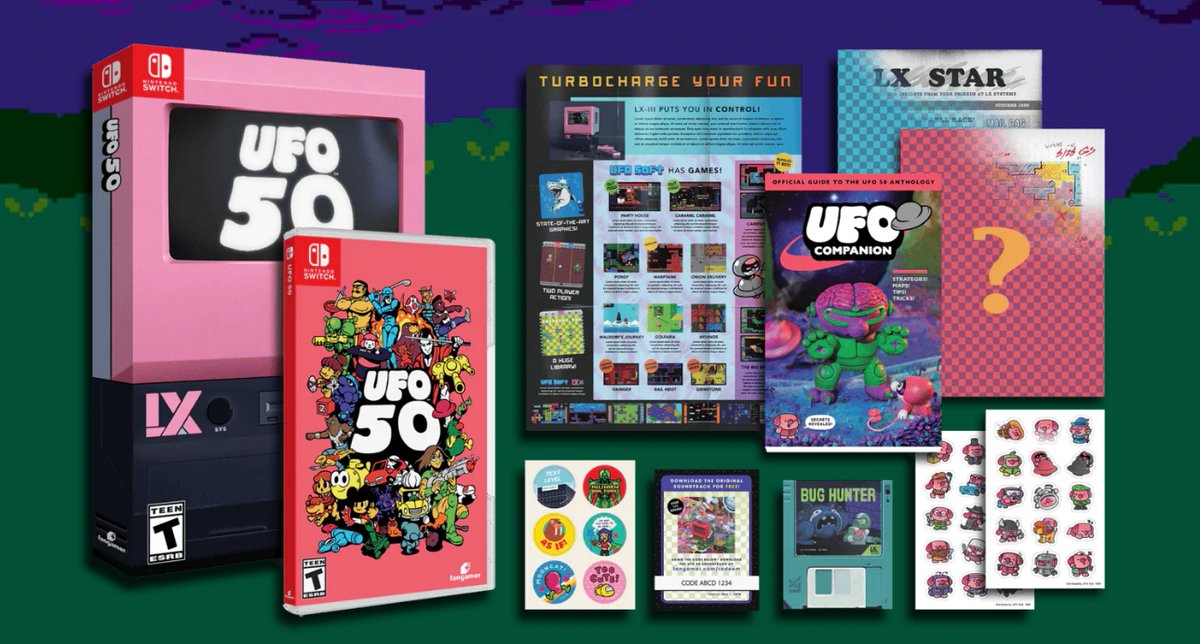 Importaku_'s tweet photo. Decided to treat myself to the collectors edition of UFO 50 from Fangamer, already have it digitally but i want that awesome guidebook that comes in the set. https://t.co/6TahhHvurG