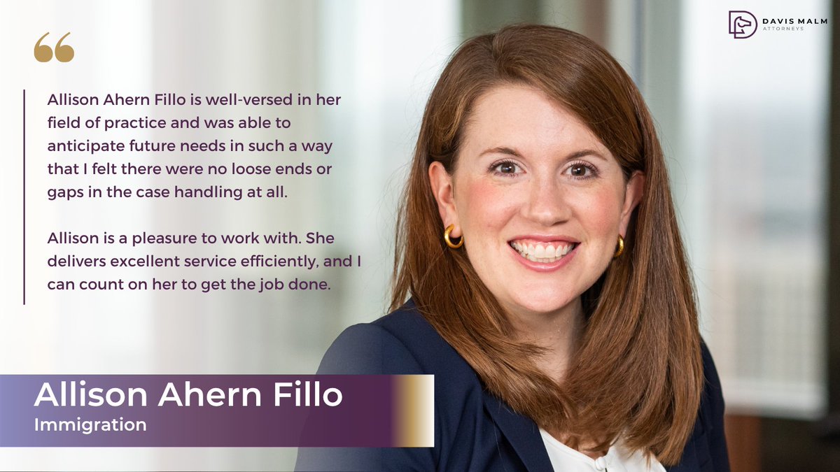 DavisMalm's tweet photo. Chambers USA 2026 rankings have been announced! @ChambersGuides  

Congratulations to Allison Ahern Fillo, Amy Fracassini, and Tamsin Kaplan who were individually recognized in the 2026 Chambers Guide USA for work in their respective practices.

Additionally, Davis Malm’s Labor & Employment Group was ranked for the 17th consecutive year and the firm’s Litigation: General Commercial practice area was ranked for the 5th consecutive year.

Well deserved!

Read more: https://t.co/Kqf41IV7NQ

#BestofBoston #LegalRankings #BostonLaw #ImmigrationLaw #RealEstateLaw #EmploymentLaw