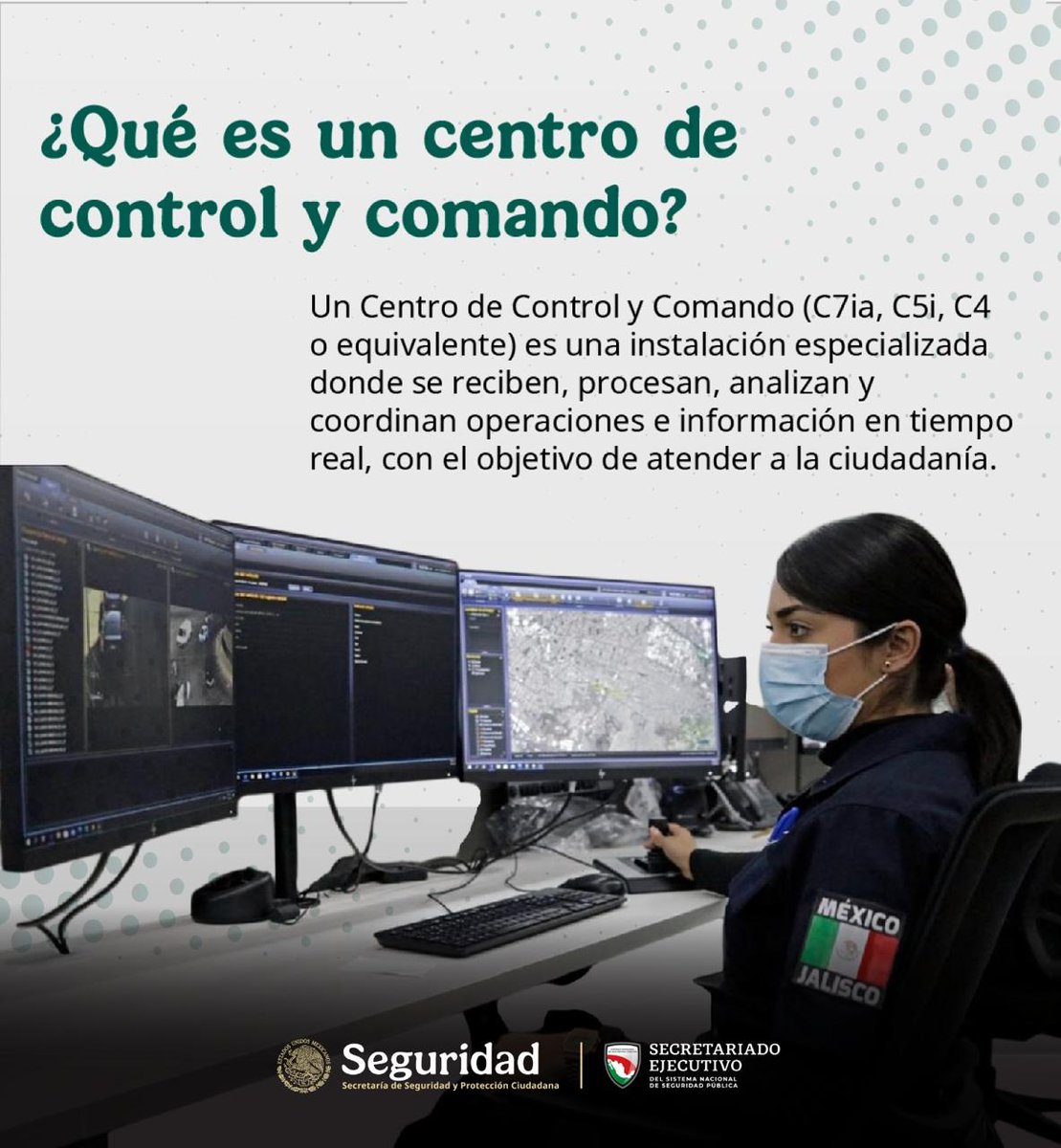 SESNSP's tweet photo. Los C5 serán clave en el Mundial de Futbol para proteger a millones de aficionados. Son Centros de Comando, Control, Comunicación, Cómputo y Coordinación, donde policías con formación homologada vigilan en tiempo real las sedes. Bajo estándares del #SESNSP, operan en Ciudad de México, Guadalajara y Monterrey.
#Seguridad #ConstruyendoLaPaz
@oharfuch @SSPCMexico @GabSeguridadMX @Maffiguer