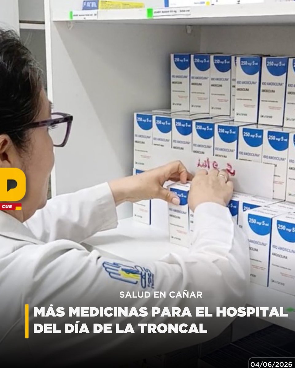 laPostaCue's tweet photo. El Hospital del Día de La Troncal reforzó su abastecimiento con más de 97 mil unidades de medicamentos y más de 75 mil dispositivos médicos durante los primeros cinco meses de 2026. La inversión supera los $44 mil y busca garantizar la atención de 20.966 asegurados de Cañar y sectores aledaños. Según las autoridades, los insumos fortalecerán áreas como consulta externa, hospitalización y emergencias.