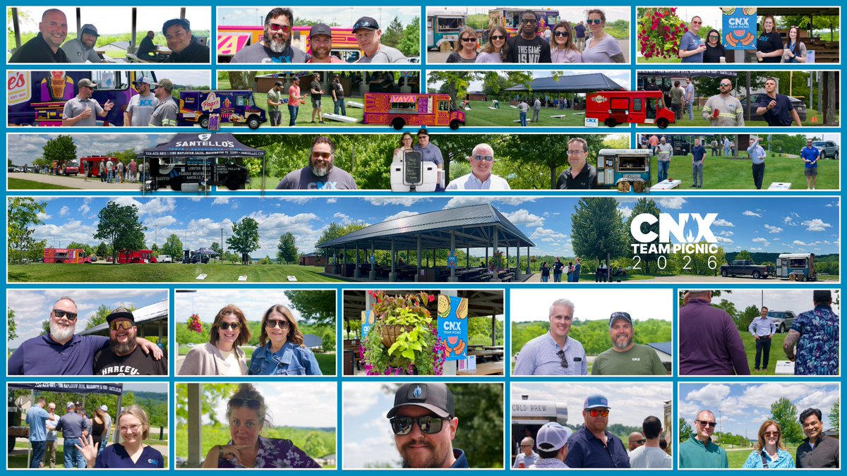 CNXTweets's tweet photo. Great day with the CNX team at our annual picnic. 🌤️
It’s important to remember that strong communities start with the one we build together inside CNX.
#AppalachiaFirst https://t.co/bBqEJ0Xr6J