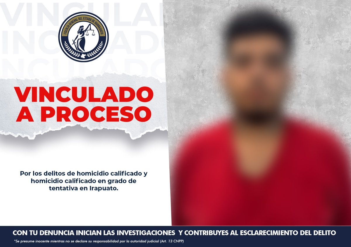 FGEGUANAJUATO's tweet photo. Fue un crimen que conmocionó a Irapuato y que tocó profundamente a toda la sociedad guanajuatense.

La tarde del 26 de mayo de 2026, tres menores de edad se encontraban jugando en un establecimiento de la colonia 18 de agosto, en Irapuato, cuando fueron atacados a balazos. Como consecuencia de esta agresión, una niña perdió la vida y otros dos menores resultaron gravemente lesionados.

El Fiscal General del Estado asumió el compromiso de que el crimen no quedaría impune y que los responsables serían llevados ante la justicia.

Hoy, ese compromiso comienza a cumplirse. Gracias al trabajo de investigación de la Fiscalía General del Estado de Guanajuato y a la coordinación con la Secretaría de Seguridad Ciudadana de Irapuato, fue capturado y vinculado a proceso JOSUÉ ALEJANDRO “N”, alias “el coreano”, señalado como presunto responsable de los delitos de homicidio calificado y homicidio calificado en grado de tentativa.

La autoridad judicial determinó que el imputado permanezca en prisión preventiva mientras continúa el proceso penal en su contra.

La Fiscalía reafirma su compromiso con las víctimas, sus familias y la sociedad: ningún crimen que lastime a nuestras niñas, niños y familias quedará sin una respuesta firme de la justicia.

#Irapuato #Guanajuato