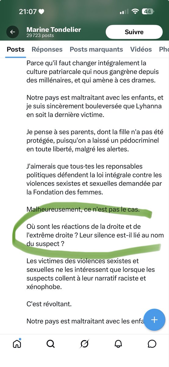 AureliaBeigneux's tweet photo. 🤮 Mais quelle indignité ! 
Alors que le corps d’une enfant de onze ans a été retrouvé et qu’il est question de pédocriminalité et d’actes sordides commis sur des enfants, la seule accusation de @marinetondelier vise « la droite et l’extrême droite. »
Cette femme est née avant la honte ! 
On savait déjà qu’elle incarnait le niveau zéro de la politique ; on sait désormais que sa récupération est aussi abjecte et nauséabonde que ses idées 🤮🤮
Le temps est au recueillement et au deuil. 
Pensées pour les parents de #Lyhanna dans cette terrible épreuve et cette douleur incommensurable.