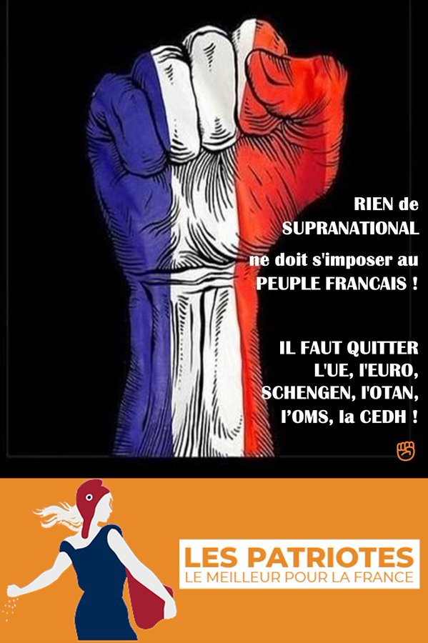 jmpapy127's tweet photo. POUR SAUVER CE QUI RESTE DE LA FRANCE ✝️
#LesPatriotes✊
SUR TOUS LES FRONTS
#ParrainageCitoyens👍
#Frexit🫶
#StopDSA🫷
#SoutienAuxAgriculteurs🤝
#Libertedexpression👌
#LibertéVaccinale👏
#UnionDesSouverainistes💪
#AgirPourLaPaix✌️
#BrisonsNosChaines🥰
#CourageOnLesAura👊 https://t.co/HmqpRFxluR
