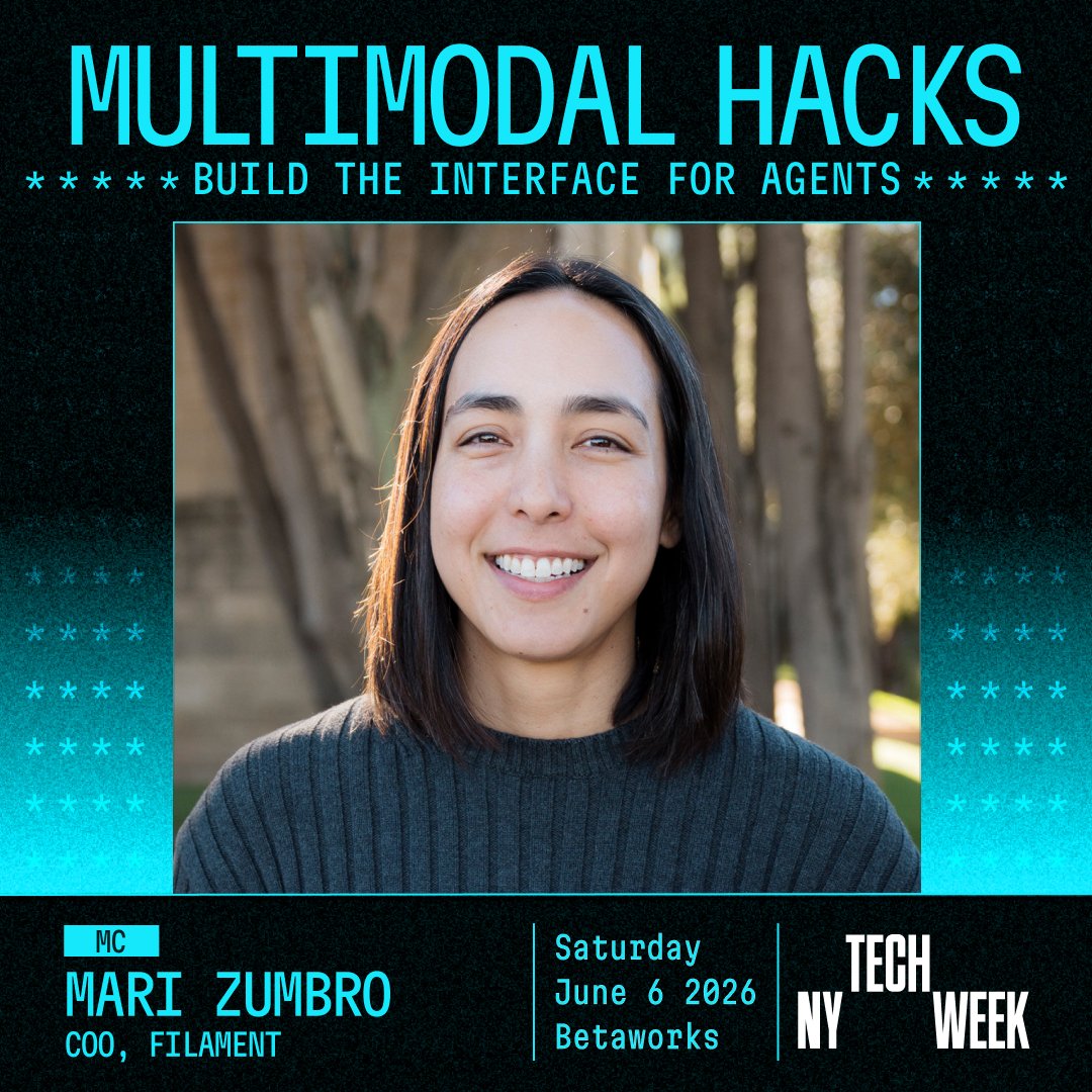 forever22ai's tweet photo. Forever 22 and @betaworks are hosting Multimodal Hacks this Saturday: a full-day hackathon on new interfaces for AI agents.

Over 500 people registered, but only 100 builders are getting into the room: engineers from Meta, Apple, Amazon, Google, Datadog, Visa, and TikTok; founders building across the agent stack; and students from NYU, MIT, Harvard, Berkeley, Cornell, and CMU. The mix is the point — interfaces for agents won't come from any one corner of the industry.

Featuring: • MC: Mari Zumbro (Filament) • AMA with @vintrotweets (Plastic Labs / Honcho) • Judges: @marcgmbh (Danger Testing), @0xtotaylor (ClawCon), @yiliush (Collaborator AI), and and Forever 22’s own @kayacancode , resident LLM whisperer at betaworks

Sponsors: @googledevs @GoogleDeepMind, @pinecone, @LangChain, @cursor_ai, @clerk, @sendbluehq