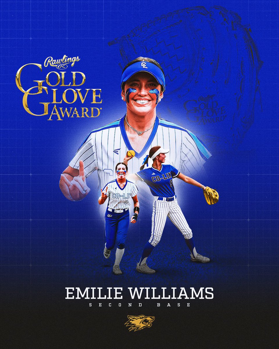 colinathletics's tweet photo. Congratulations to Emilie Williams on earning the Rawlings Gold Glove Award, presented annually to the nation's top defensive players. Williams joins Annie Poole and Madison Moak as just the third player in Co-Lin softball history to receive this prestigious honor. It also marks the first time in program history that two Lady Wolves have earned Gold Glove honors in the same season. 

#BackThePack 🐺💙