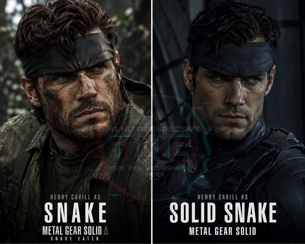 TheNuGeekz's tweet photo. At first I wasn't really rocking with casting Henry Cavill as Snake (in ESCAPE FROM NEW YORK), but not only have I changed my mind, I think I've found Metal Gear's Snake(s) as well.

This would be SOLID casting! https://t.co/0dFF8yGKNV