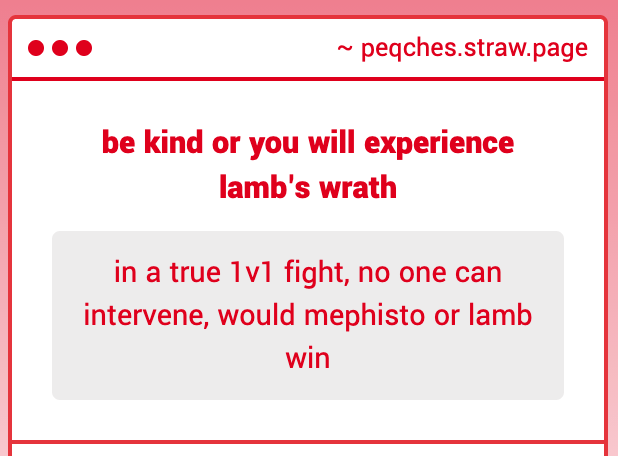 peqch_es's tweet photo. tough honestly. bc mephie COULD ofc easily just fly away but if we talk about a proper Fight then lamb would win purely bc its not real. like. it feels no pain nor can it get injured or die so... yk... mephie will soon have not a single feather left #plucked #naked rip https://t.co/3LQWPxxuLx