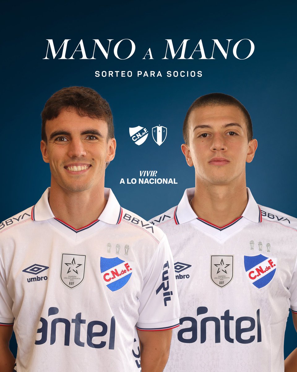 Nacional's tweet photo. 🍀 𝙎𝙊𝙍𝙏𝙀𝙊 

👉🏻 Participá del #ManoAMano exclusivo para socios con Tomás Verón Lupi y Juani García en la previa del partido 🆚 Juventud 

Para participar:  
✅ Reposteá esta publicación
✅ Comentá tu número de socio y arrobá a 2 Bolsos

ℹ️ Sortearemos 2 socios + 1 acompañante c/u