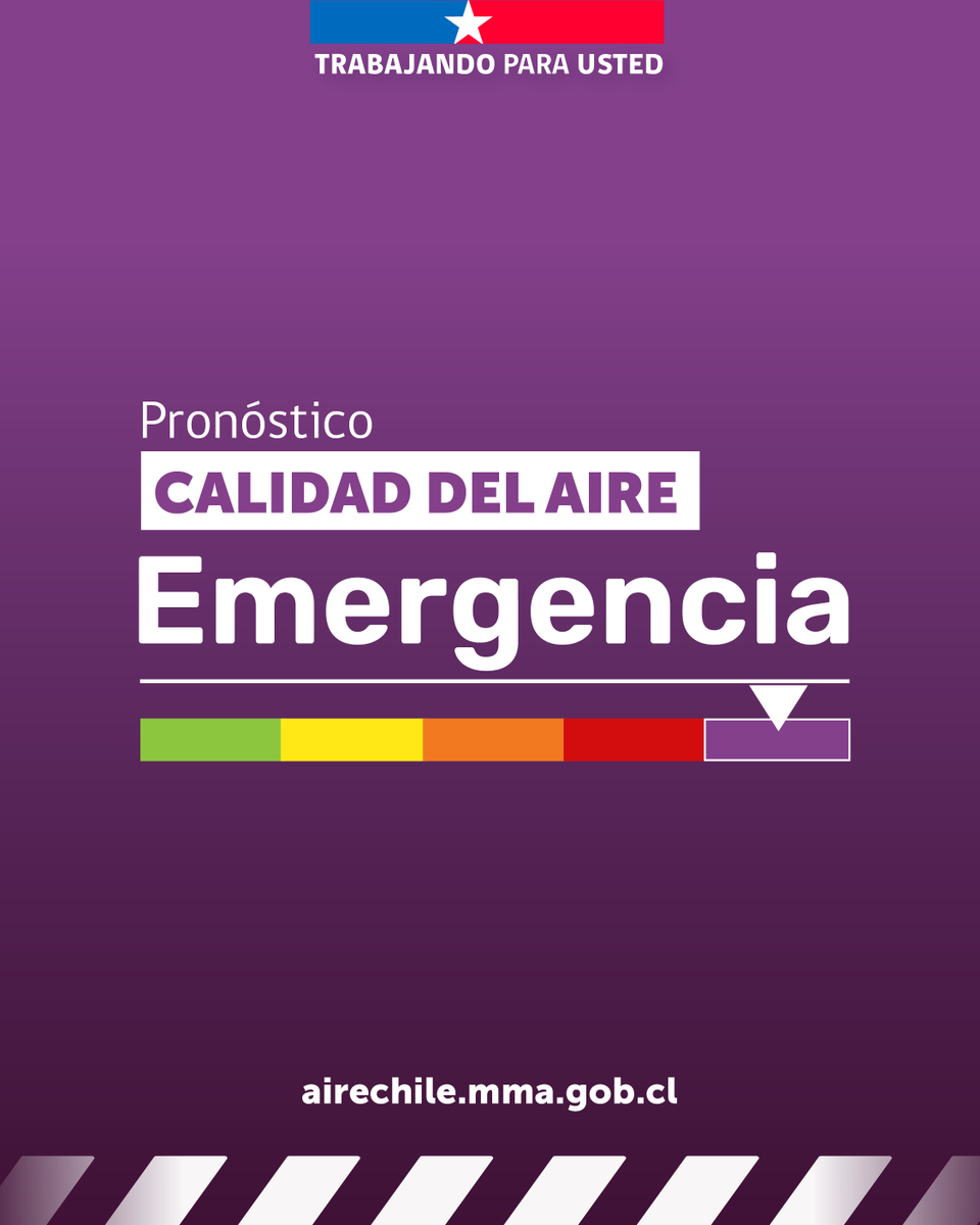 MMAaysen's tweet photo. La @DPRAysen  declara que para este viernes 5 de junio, el pronóstico de calidad del aire en Coyhaique será EMERGENCIA
📌 Infórmate sobre el estado de la calidad del aire, restricciones y medidas preventivas en:
https://t.co/X1UJBZFxVv
https://t.co/M5OmOYNysJ https://t.co/7FbHiCsllx