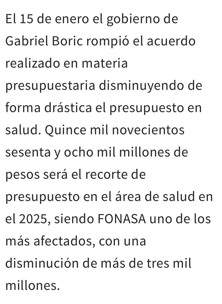 ommm5555's tweet photo. @DoctorJLCastro En 2025 Boric recortó el presupuesto en salud Senador.

Dónde estaba usted? https://t.co/KieMIMPP7T