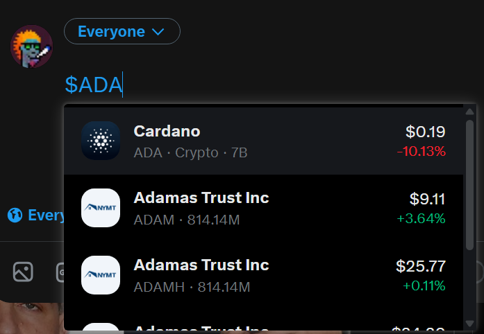 BgansEth's tweet photo. Cardano comes right up.... BSV does not. https://t.co/EEm1FGdgf9